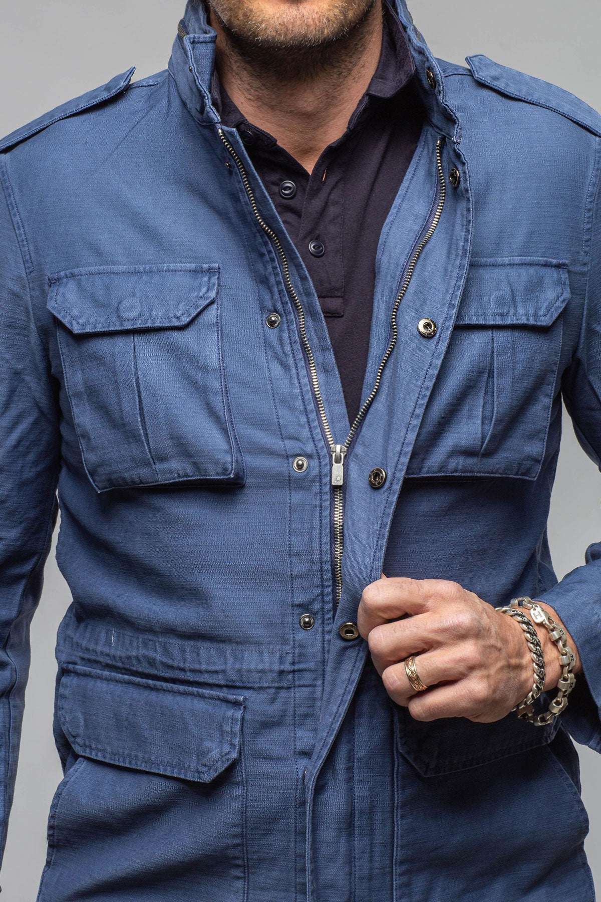 Savu Linen Jacket In Indigo | Mens - Outerwear - Lightweight | Keeling