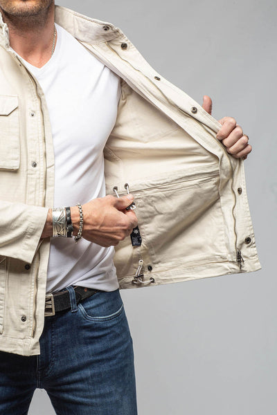 Savu Linen Jacket In Khaki | Mens - Outerwear - Lightweight | Keeling