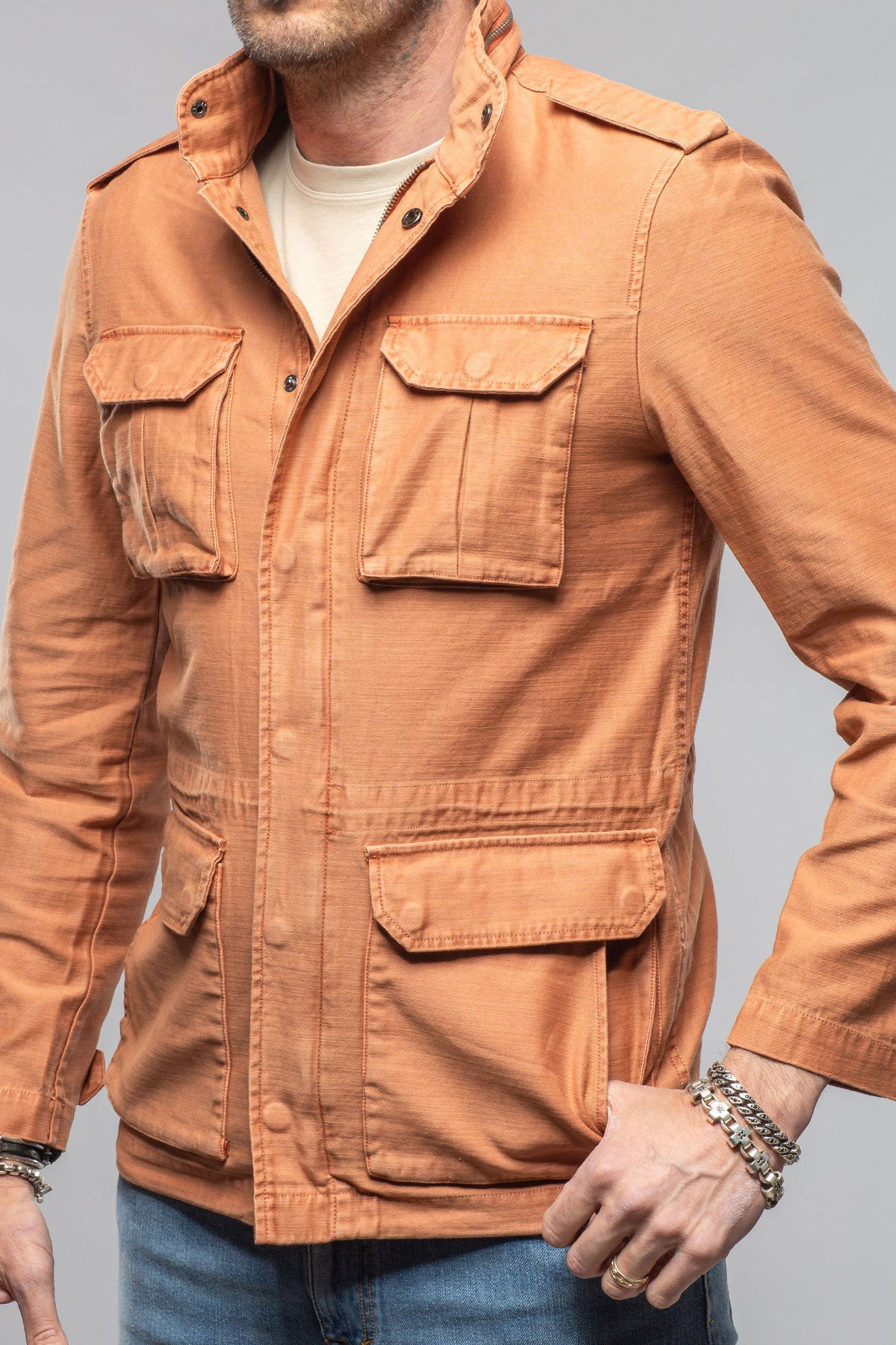 Keeling Savu Linen Jacket In Marmalade Mens - Outerwear - Lightweight