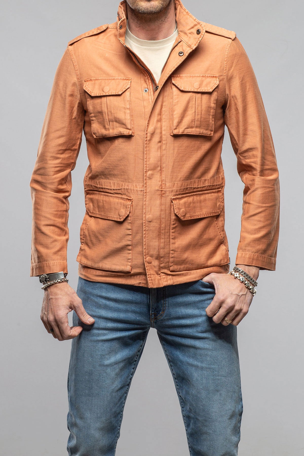 Keeling Savu Linen Jacket In Marmalade Mens - Outerwear - Lightweight