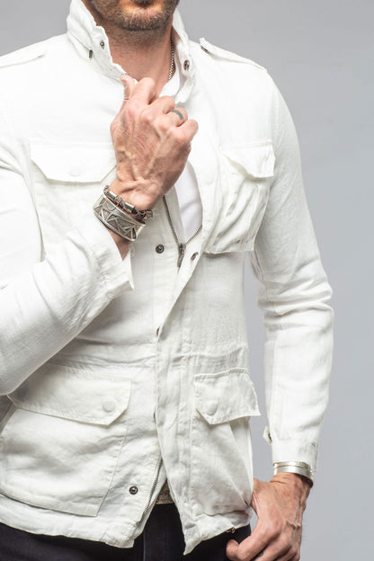 Keeling Savu Linen Jacket In White Mens - Outerwear - Lightweight