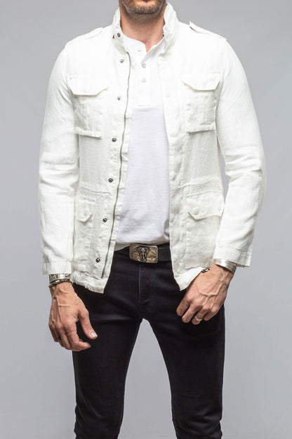 Keeling Savu Linen Jacket In White Mens - Outerwear - Lightweight