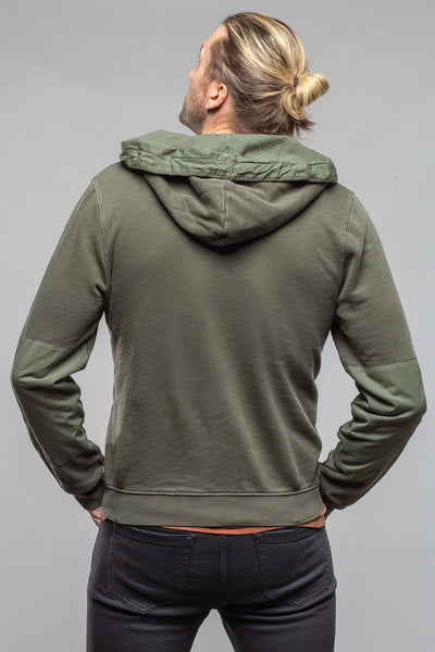 Sibut Zip Hoddie In Olivine | Mens - Outerwear - Overshirts | Keeling