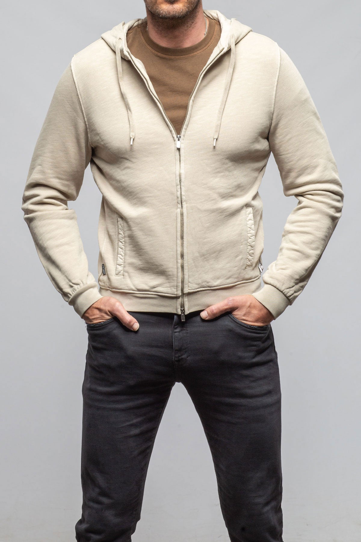 Sibut Zip Hoodie In Khaki | Mens - Outerwear - Overshirts | Keeling