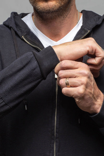 Sibut Zip Hoodie In Meteorite | Mens - Outerwear - Overshirts | Keeling