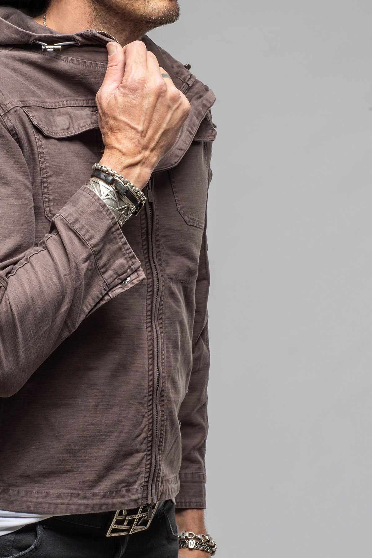 Taiwan Cargo Hoodie In Black Bean | Mens - Outerwear - Lightweight | Keeling