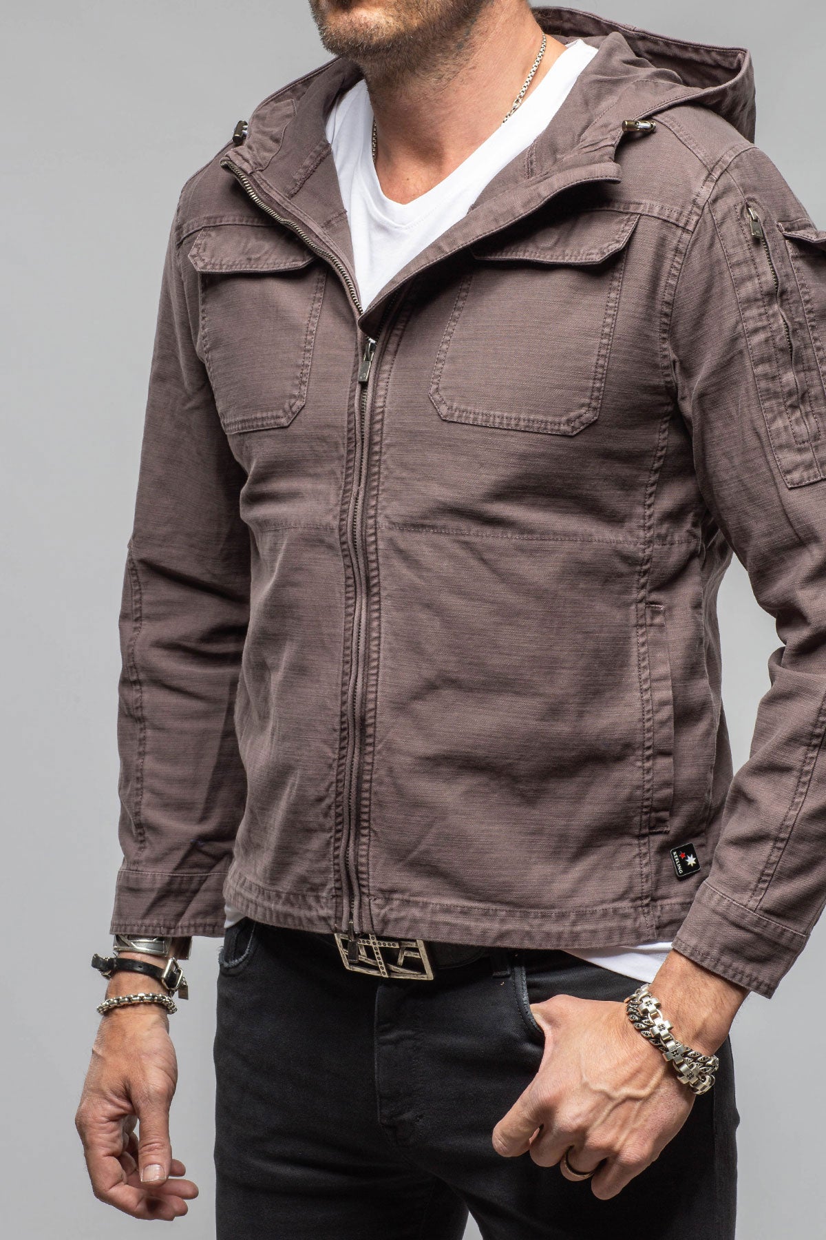 Taiwan Cargo Hoodie In Black Bean | Mens - Outerwear - Lightweight | Keeling