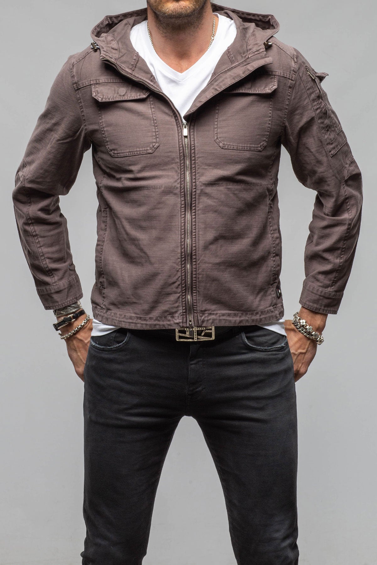Taiwan Cargo Jacket In Black Bean | Mens - Outerwear - Lightweight | Keeling