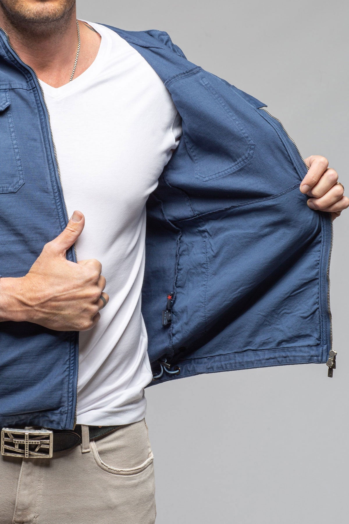 Taiwan Cargo Jacket In Indigo | Mens - Outerwear - Lightweight | Keeling
