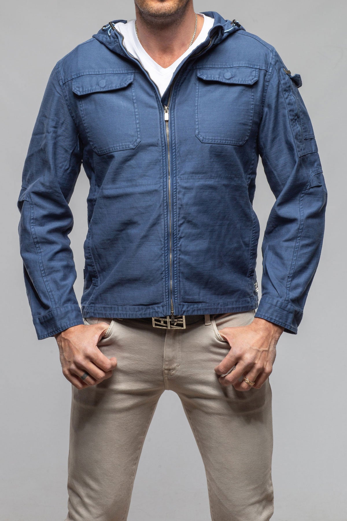 Taiwan Cargo Jacket In Indigo | Mens - Outerwear - Lightweight | Keeling