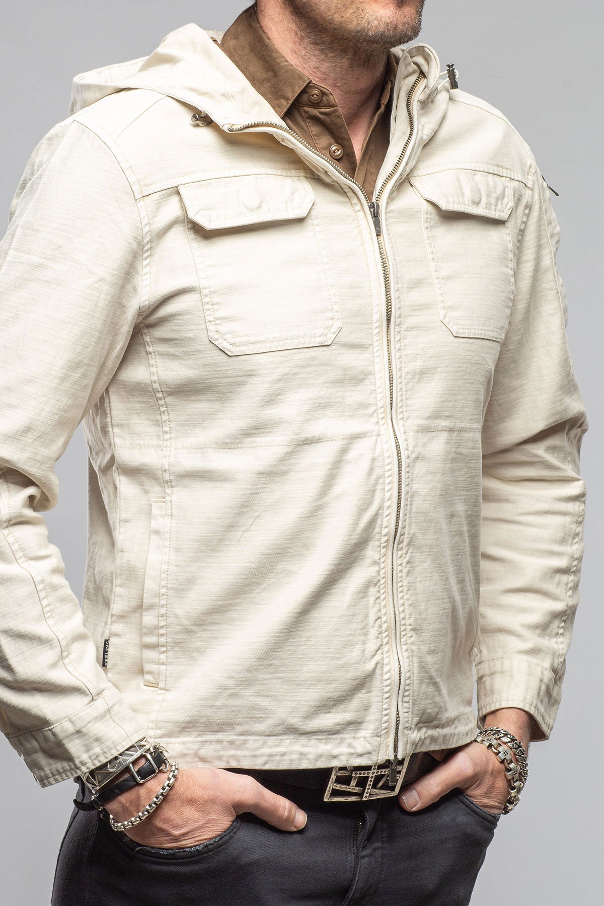 Taiwan Cargo Hoodie In Khaki | Mens - Outerwear - Lightweight | Keeling