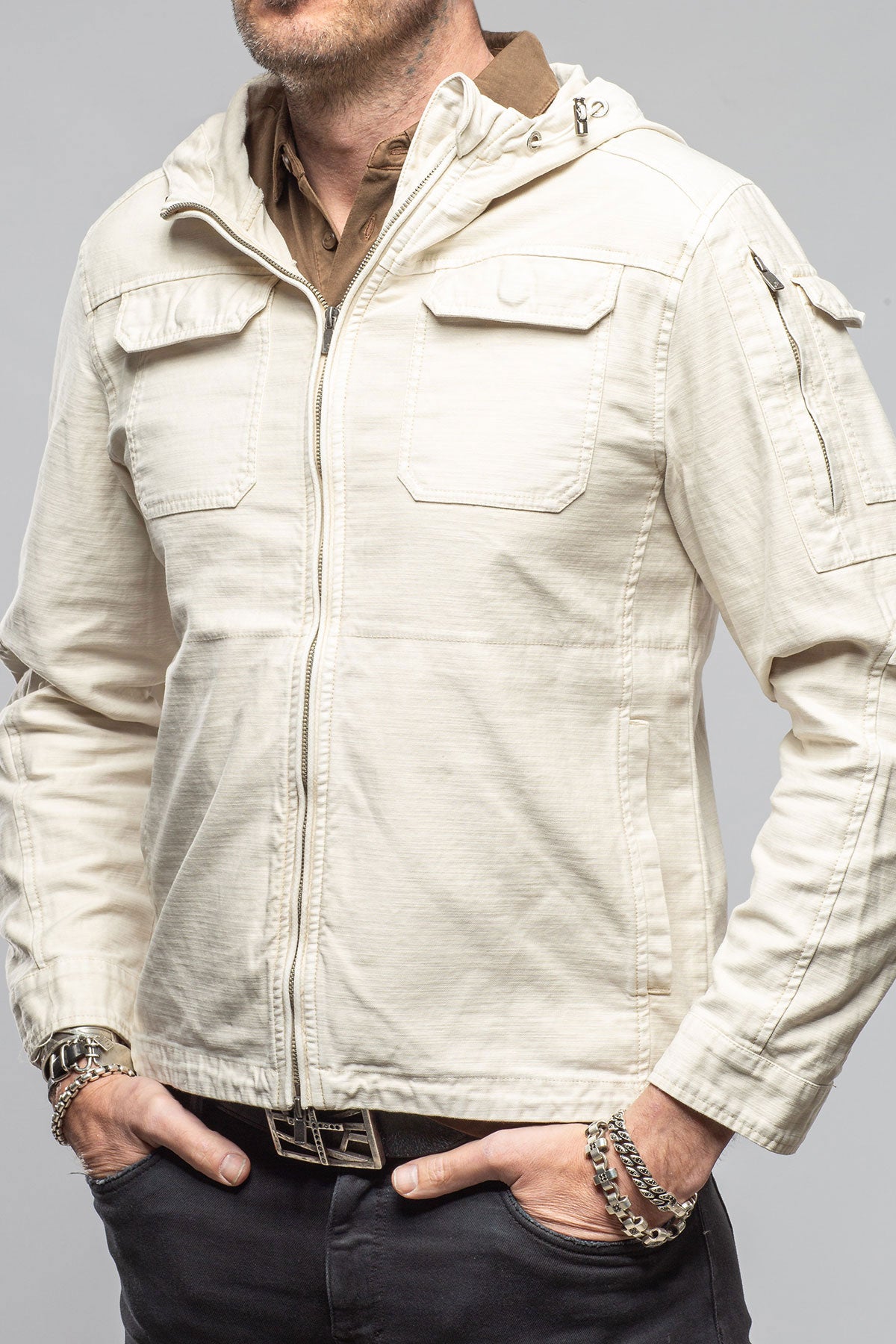 Taiwan Cargo Hoodie In Khaki | Mens - Outerwear - Lightweight | Keeling
