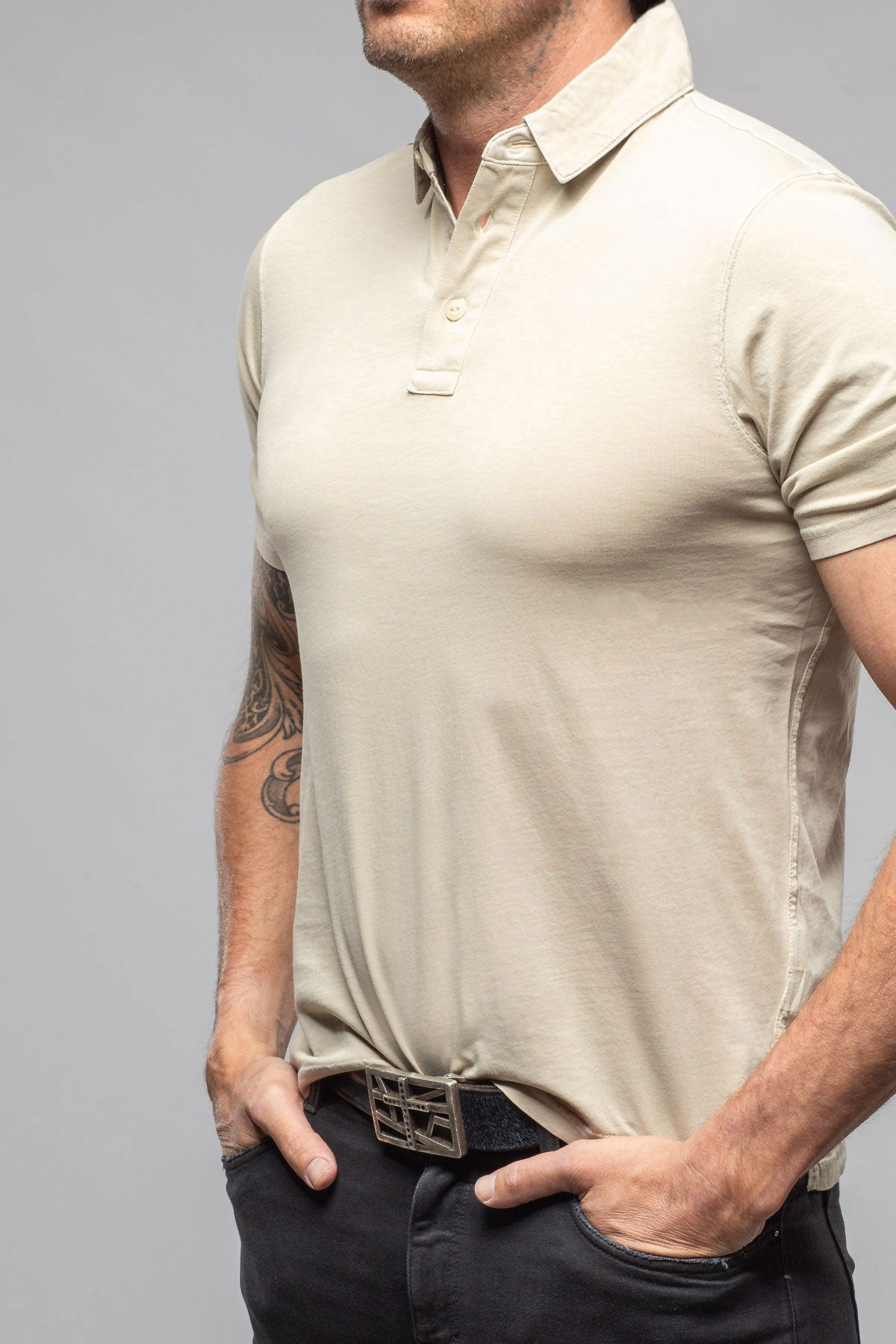 Tauranga Polo In Khaki | Mens - Shirts - Polos | Keeling