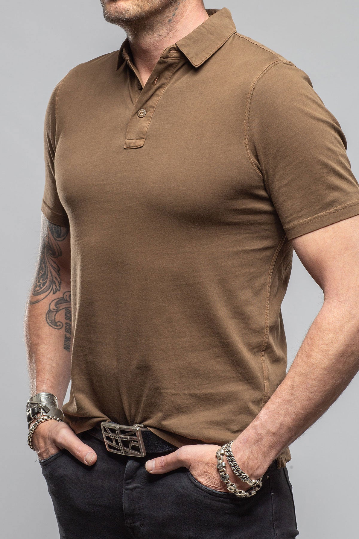 Tauranga Polo In Mocha | Mens - Shirts - Polos | Keeling