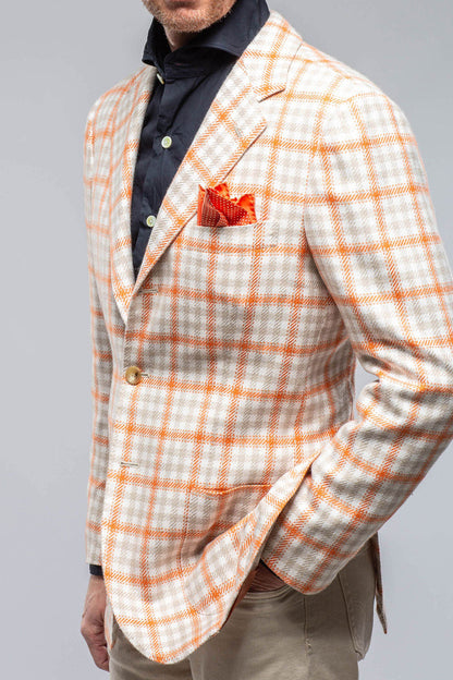 Kiton Eagan Cashmere Sport Coat in Cream and Orange Mens - Tailored - Sport Coats