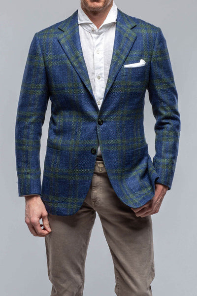 Kiton Elko Cashmere Sport Coat in Blue and Green Mens - Tailored - Sport Coats