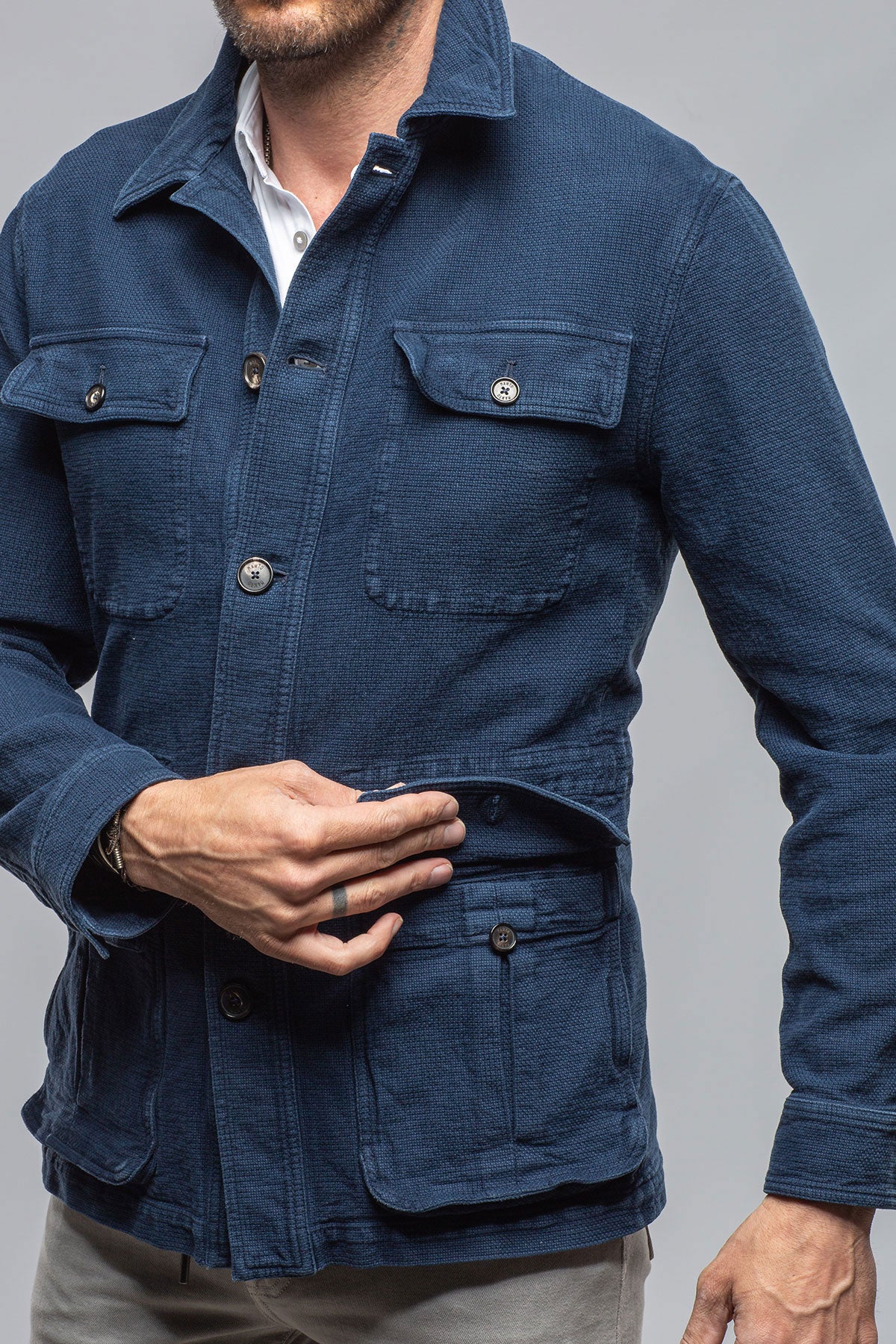 Chinaco Safari Jacket In Navy