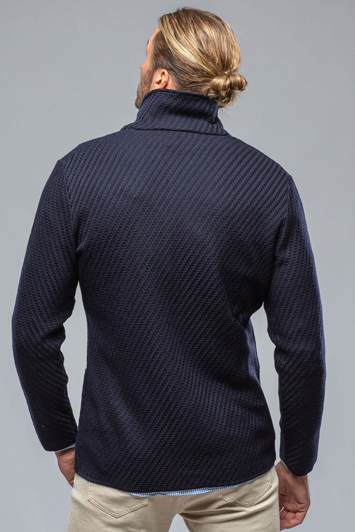 Luca Sweater Jacket In Navy | Mens - Sweaters | Axels-BDSR