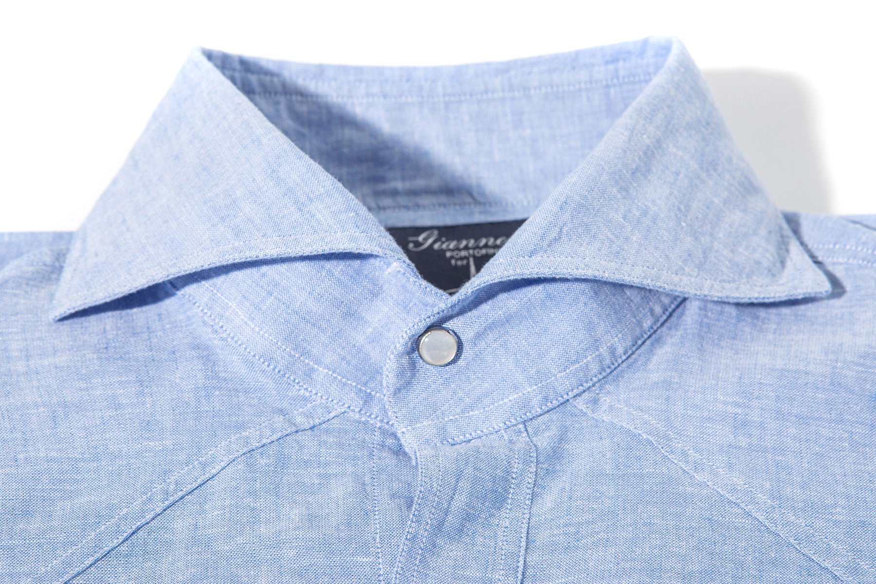Blanton Linen Cotton Solid Shirt In Blue | Mens - Shirts - Dress | Giannetto Portofino
