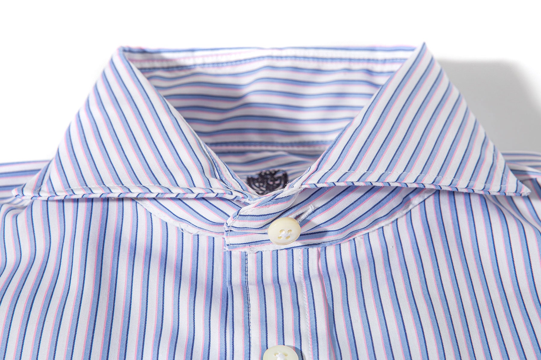 Poplin Blue Stripe Shirt In Pink Shadow Stripe | Mens - Shirts - Dress | Axels-Is