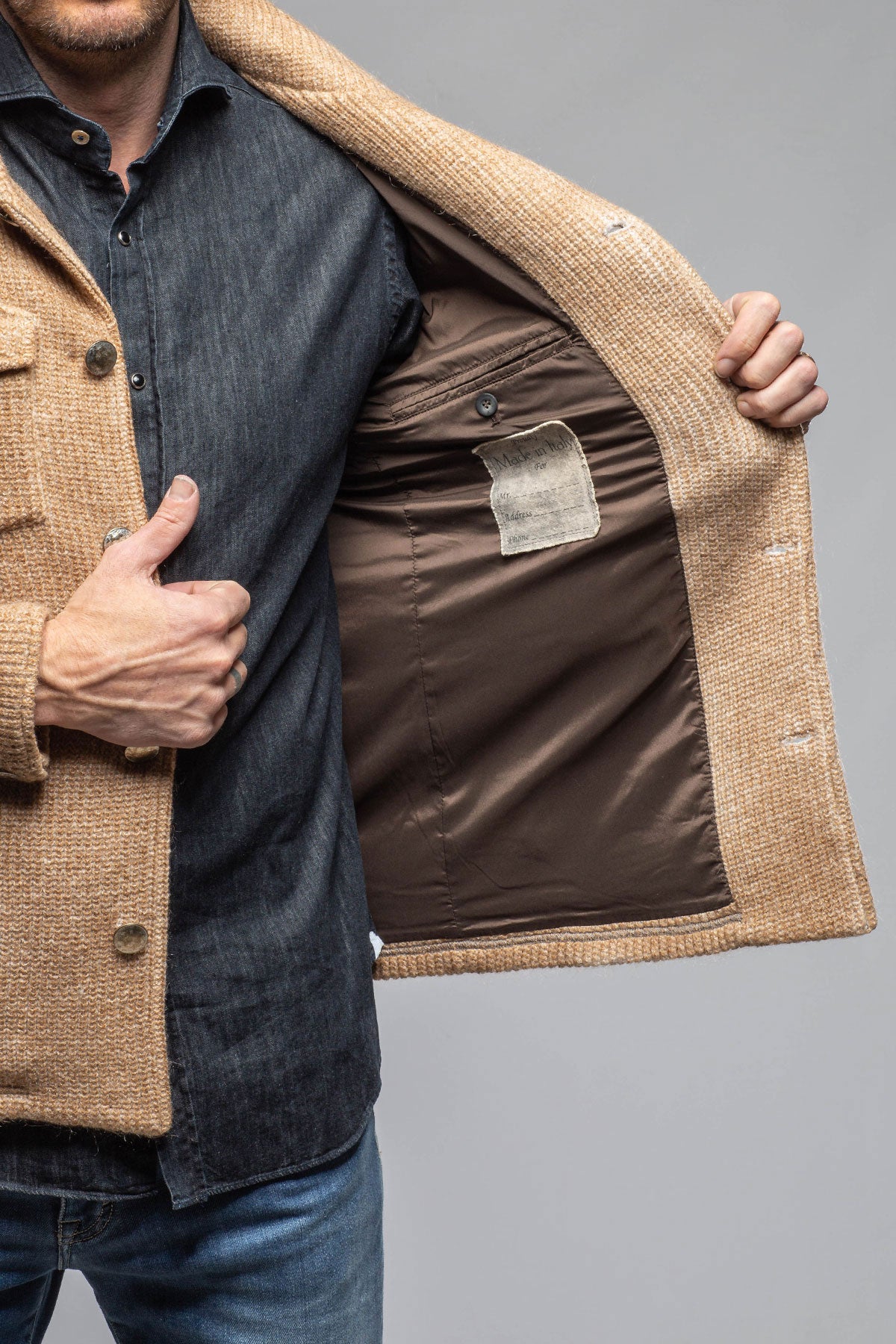 Wrangell Knit Jacket In Camel | Warehouse - Mens - Outerwear - Cloth | Gimo's