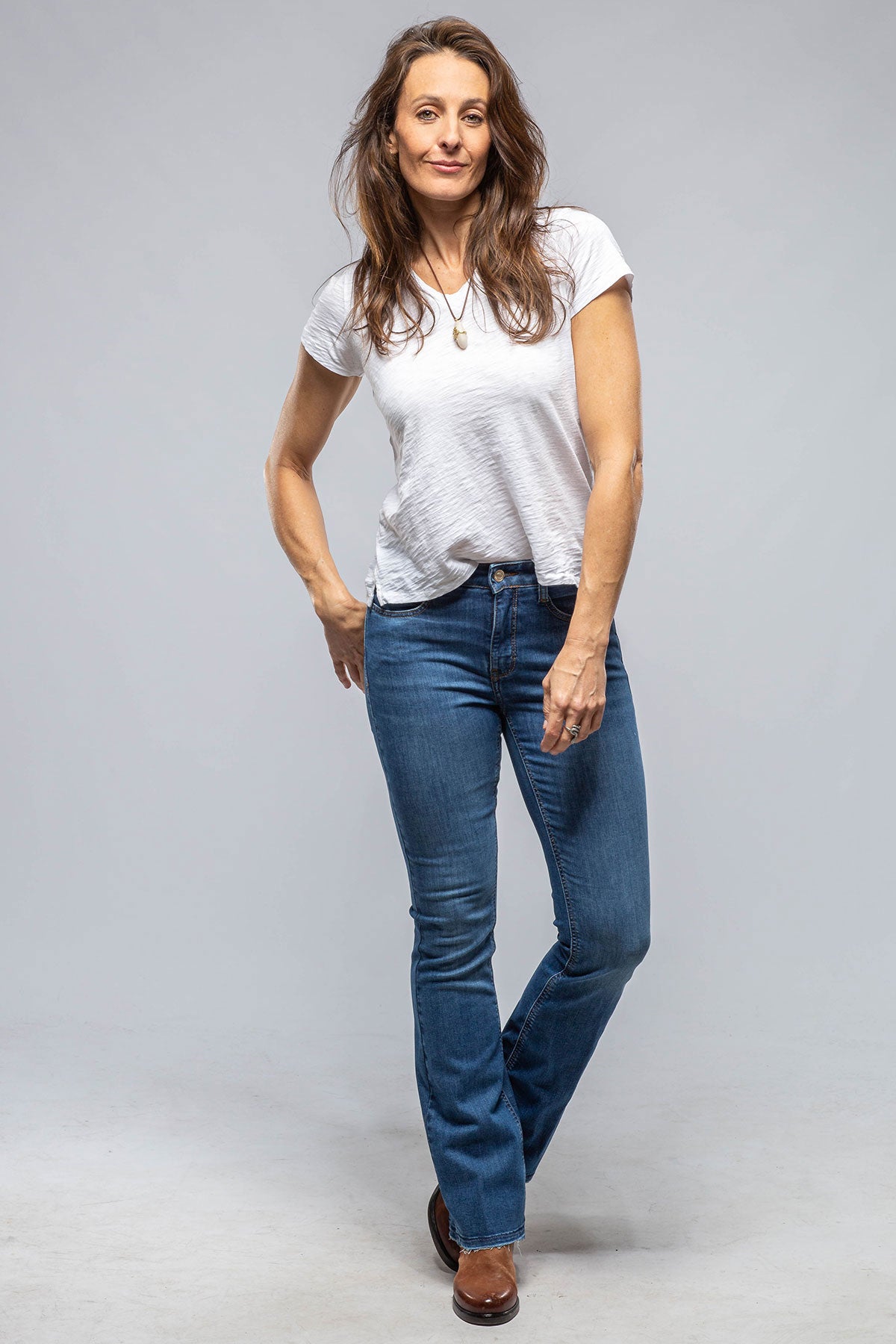 Mac Jeans MAC Boot Fringe Med Blue Ladies - Pants - Jeans