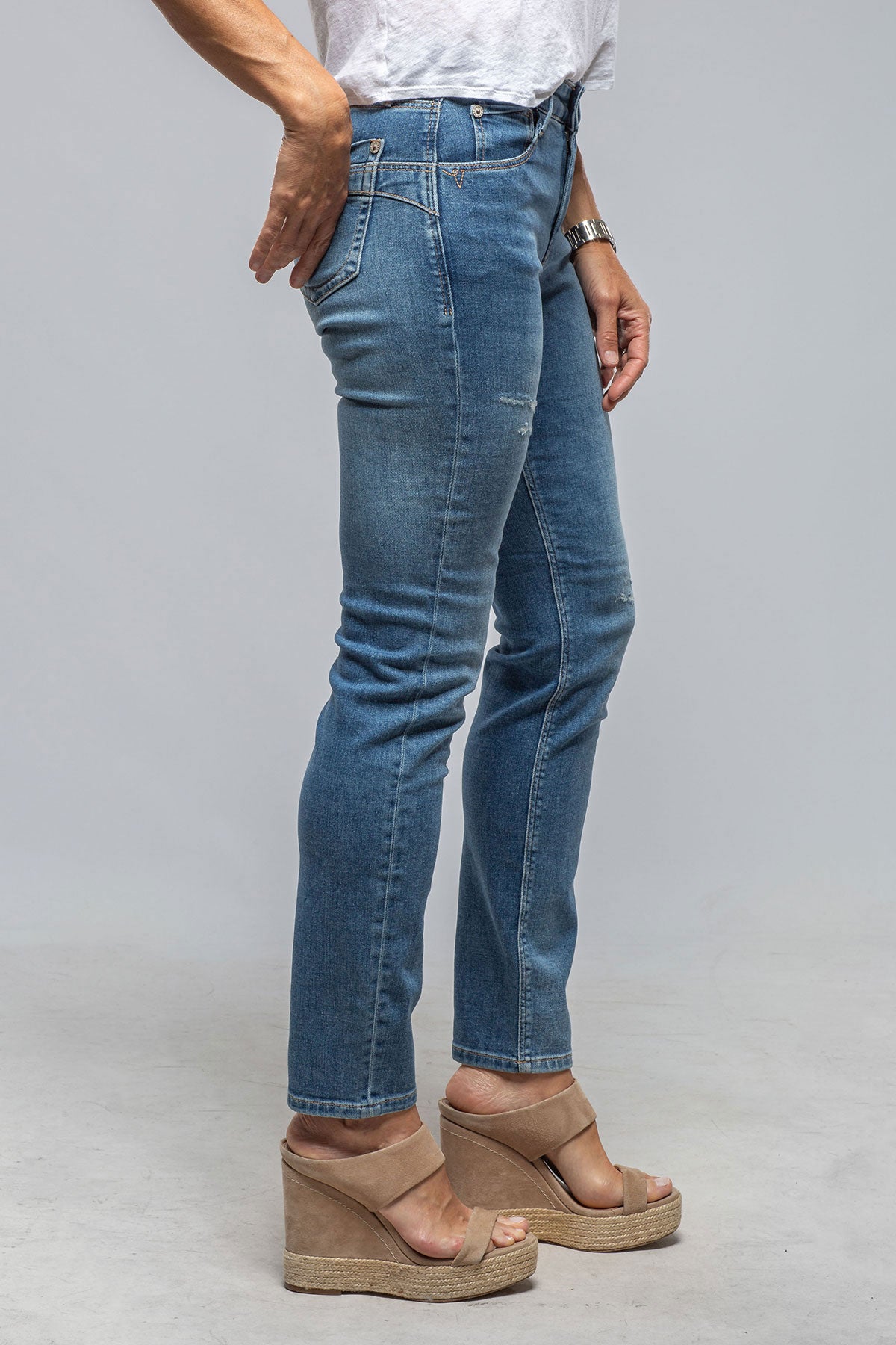 Mac Jeans MAC California Slim In Cool Destroyed Used Ladies - Pants - Jeans