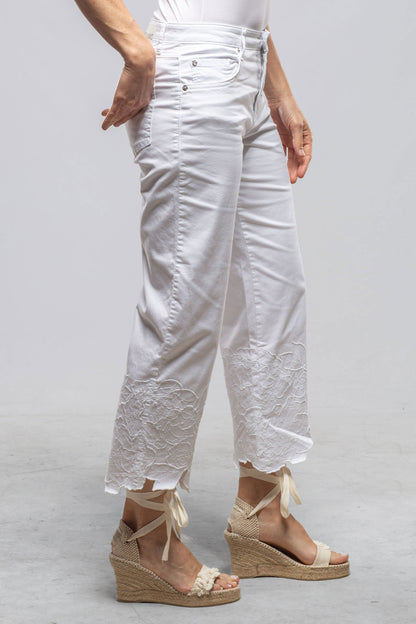 Mac Jeans MAC Chiara Cropped In Flower White Ladies - Pants - Jeans
