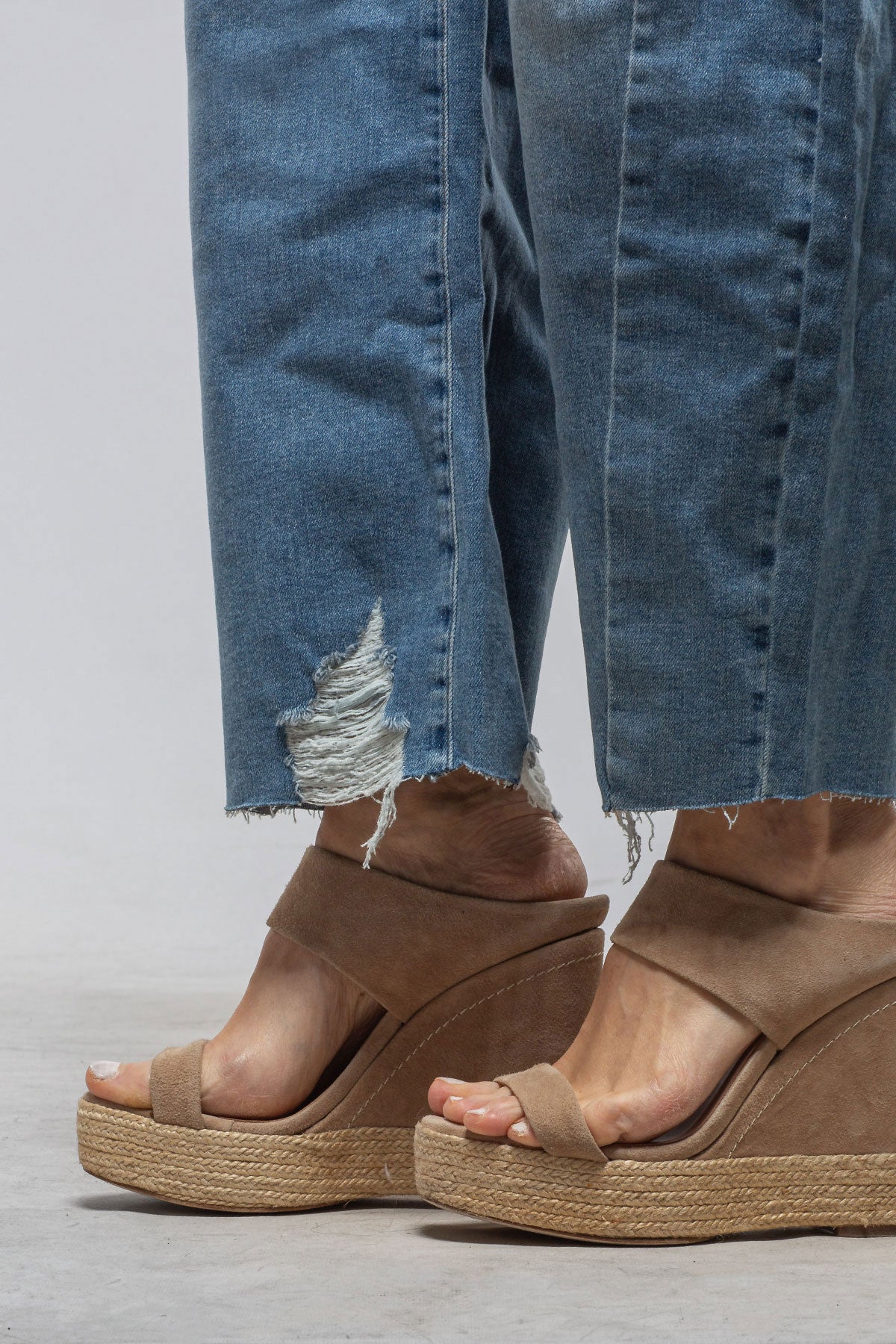 Mac Jeans | MAC Dakota Fringe In Destroyed Lake Blue | Ladies - Pants - Jeans 