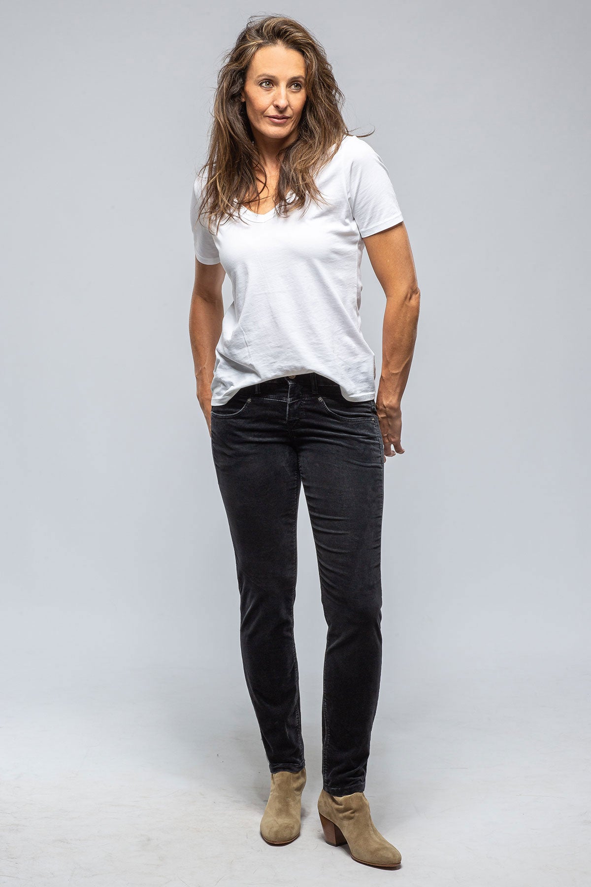 Mac Jeans MAC Dream Slim Velvet In Night Grey Ladies - Pants - Jeans