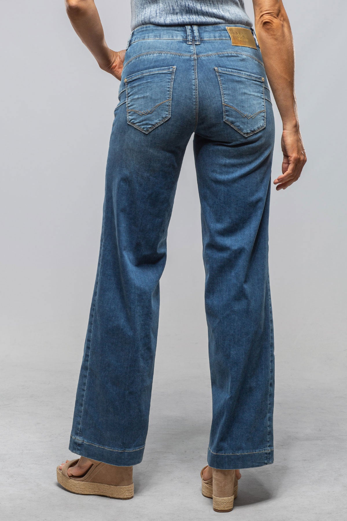 Mac Jeans MAC Palazzo Wide In Navy Heavy Destroyed Ladies - Pants - Jeans