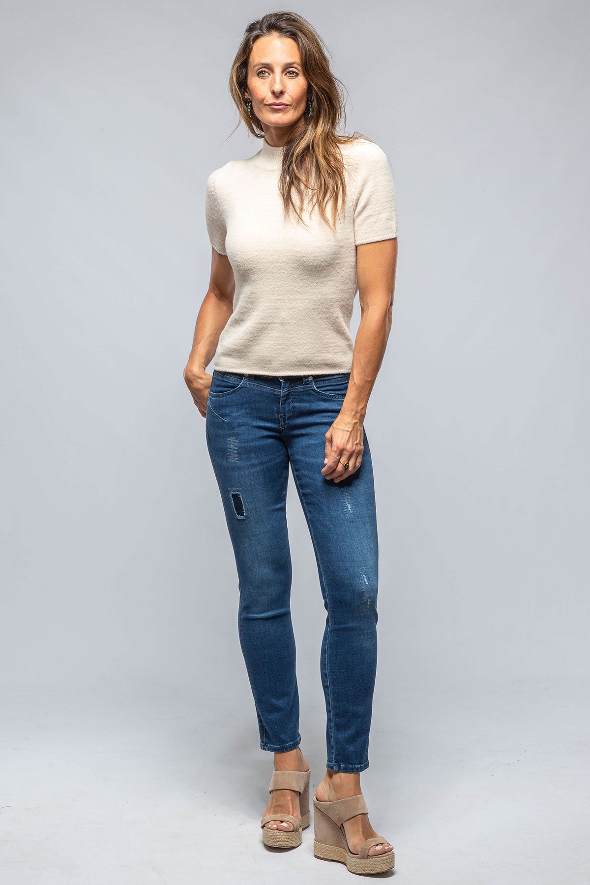 Mac Jeans MAC Rich Slim Blue Chain Rip & Repair Ladies - Pants - Jeans