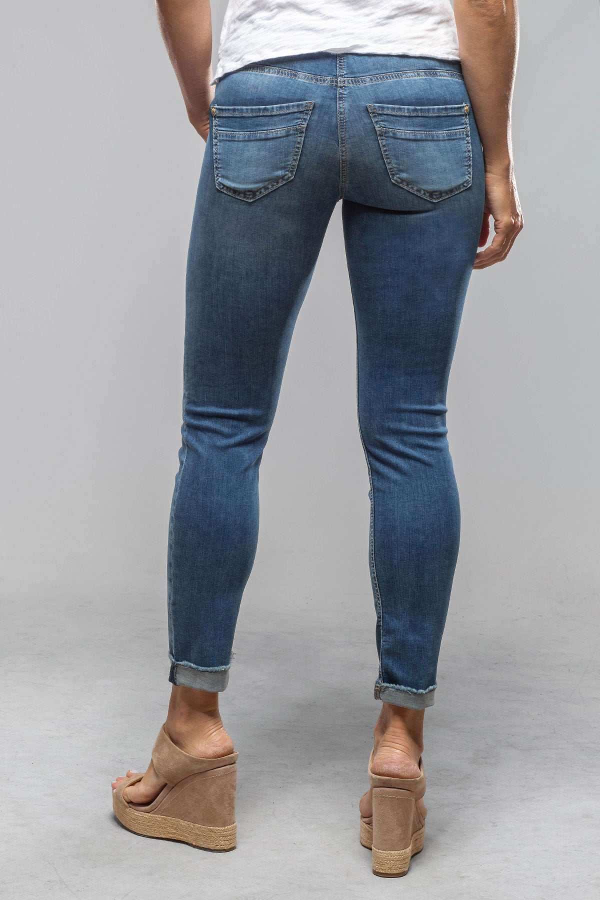 Mac Jeans MAC Rich Slim Cropped Fringe in Navy Heavy Destroyed Ladies - Pants - Jeans