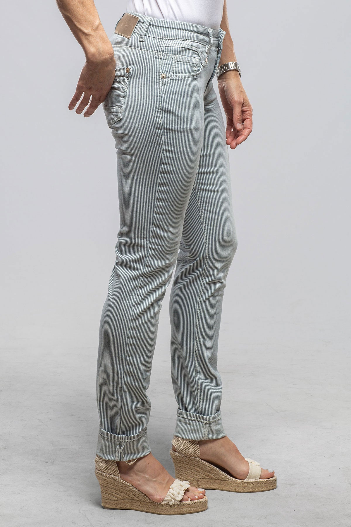 Mac Jeans MAC Rich Slim In Cool River Blue Striped Ladies - Pants - Jeans