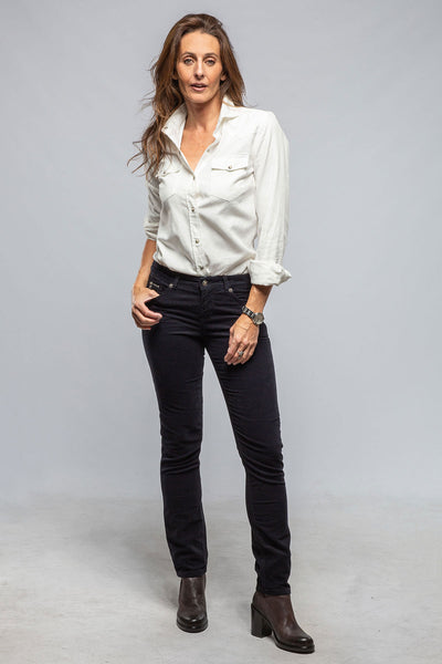 MAC Slim Baby Soft Corduroy In Dark Blue | Ladies - Pants - Jeans | Mac Jeans