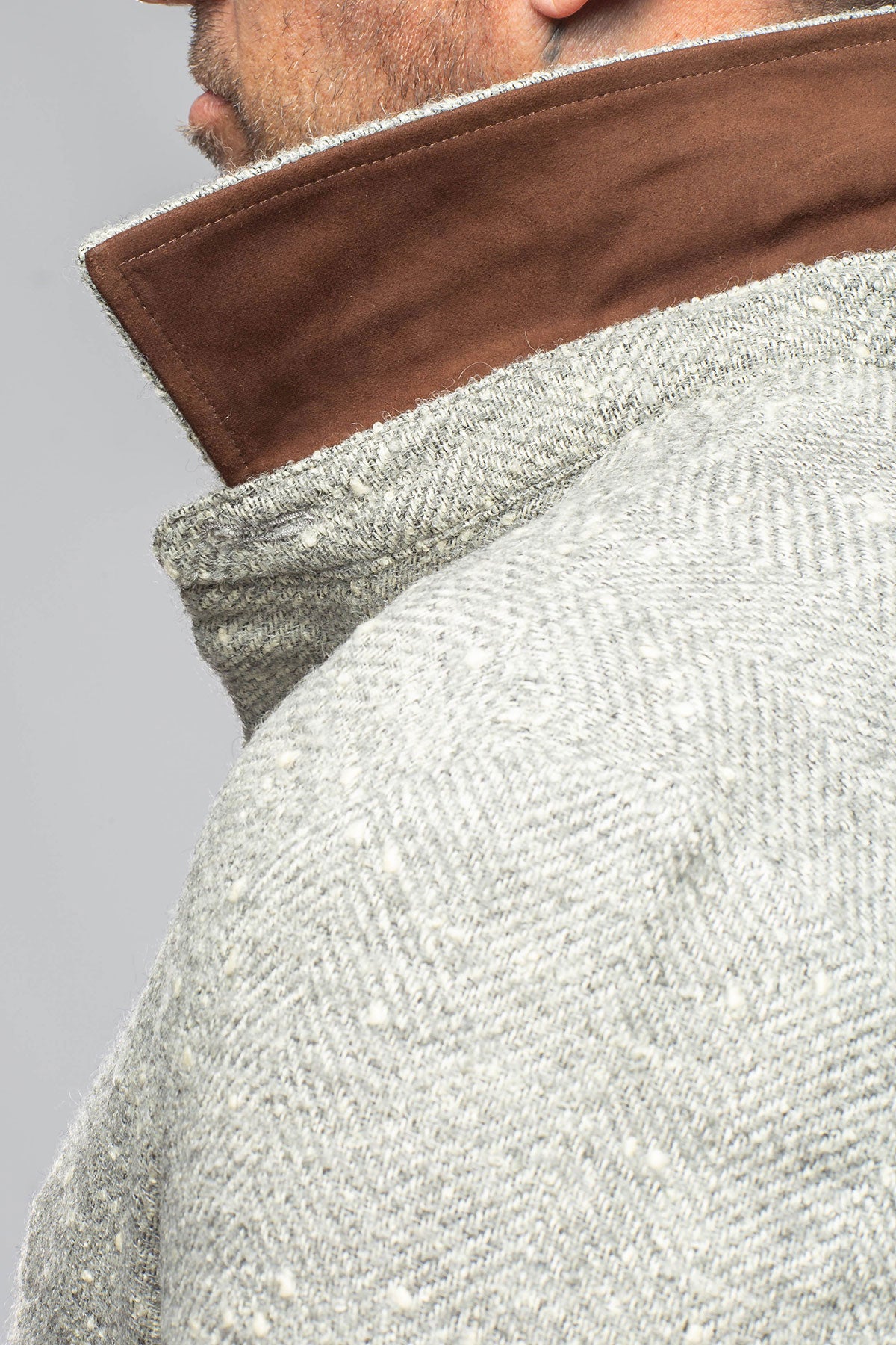 Manto Bitterroot Donegal Overshirt In Grey Mens - Outerwear - Overshirts