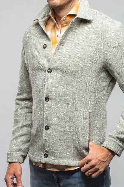 Manto Bitterroot Donegal Overshirt In Grey Mens - Outerwear - Overshirts