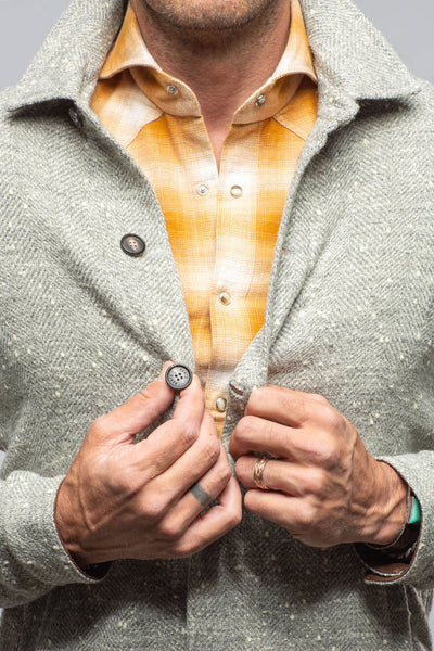 Bitterroot Donegal Overshirt In Grey | Mens - Outerwear - Overshirts | Manto