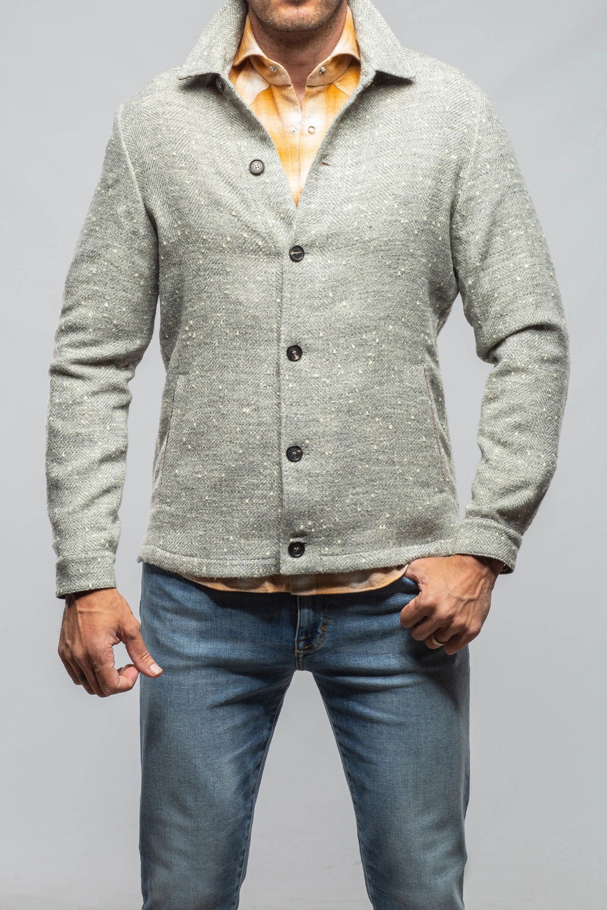 Bitterroot Donegal Overshirt In Grey | Mens - Outerwear - Overshirts | Manto