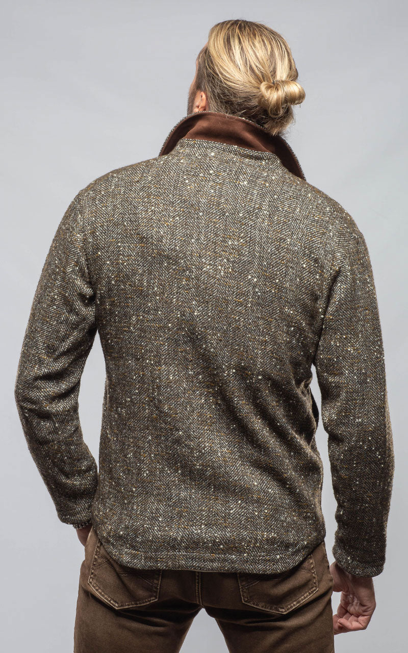 Manto Black Reef Donegal Overshirt In Tweed Mens - Outerwear - Overshirts