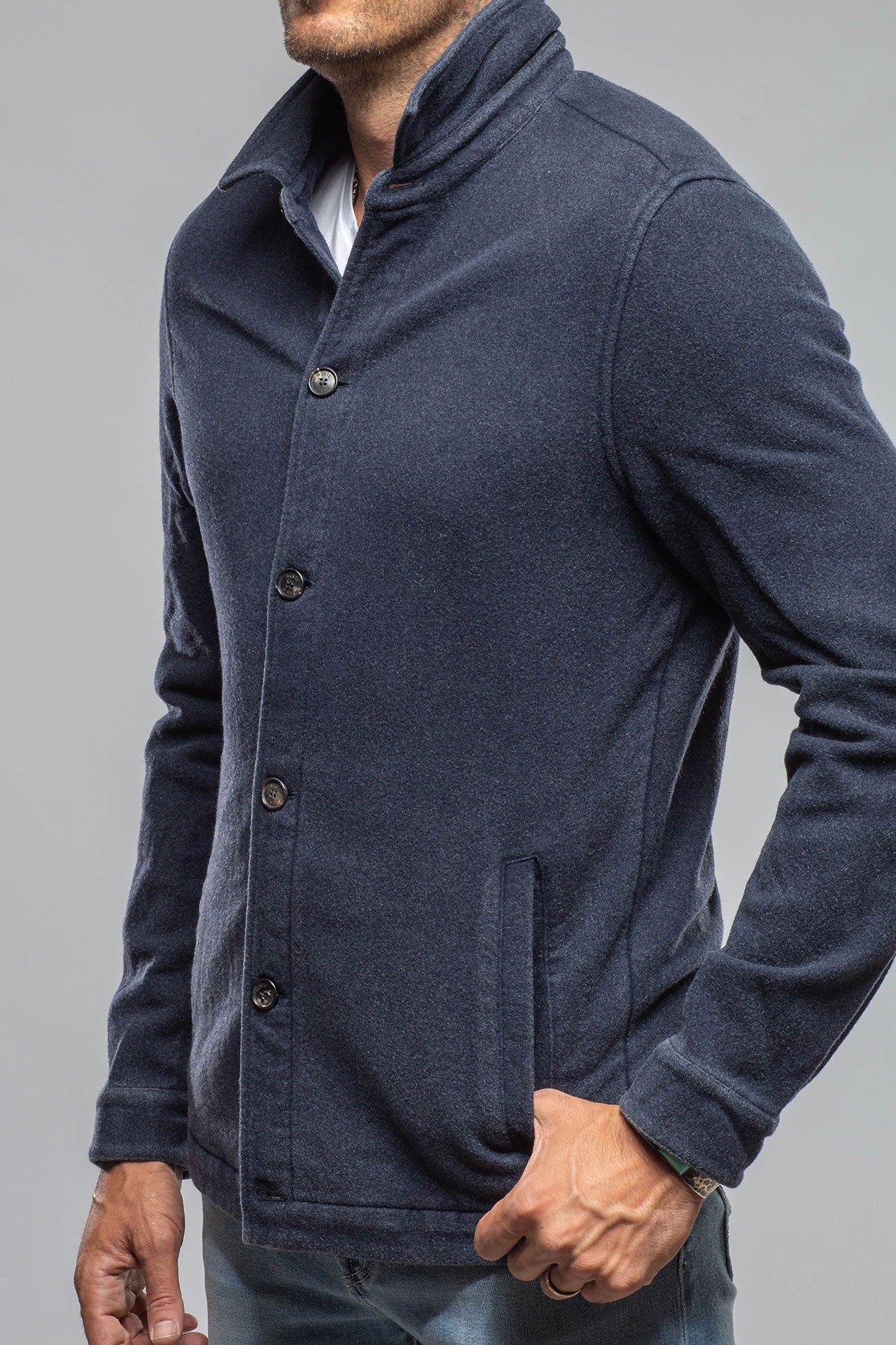 Manto | Calderwood Garment Dyed Shirt Jacket In Blue | Mens - Outerwear - Overshirts 