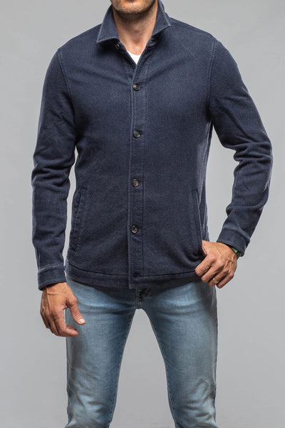 Manto | Calderwood Garment Dyed Shirt Jacket In Blue | Mens - Outerwear - Overshirts 