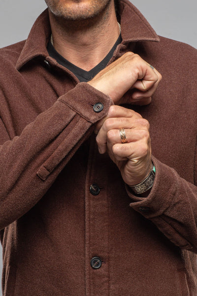 Manto | Calderwood Garment Dyed Shirt Jacket In Chocolate | Mens - Outerwear - Overshirts 