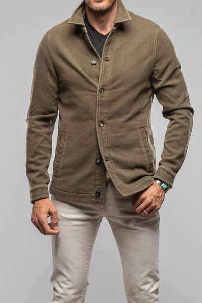 Manto Calderwood Garment Dyed Shirt Jacket In Olive Mens - Outerwear - Overshirts