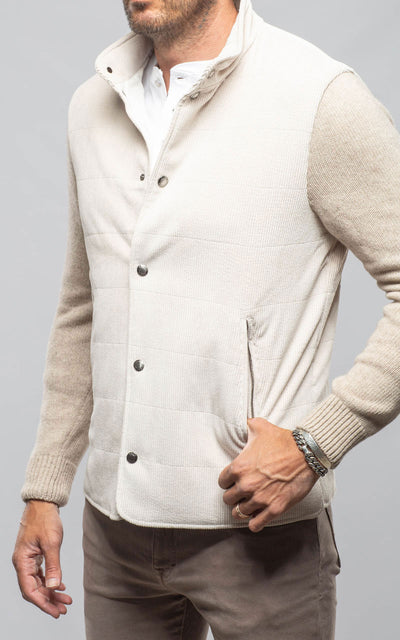 Manto Cayuse Corduroy Jacket With Knit Sleeve In Cream Mens - Outerwear - Cloth