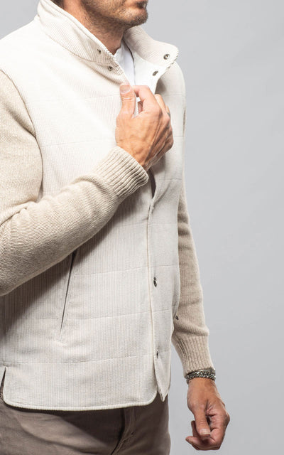 Manto Cayuse Corduroy Jacket With Knit Sleeve In Cream Mens - Outerwear - Cloth