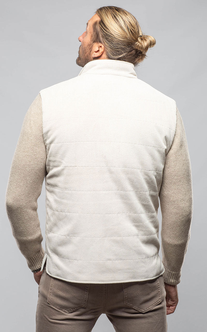 Manto Cayuse Corduroy Jacket With Knit Sleeve In Cream Mens - Outerwear - Cloth