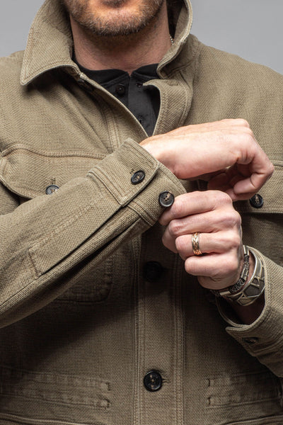 Manto Chinaco Safari Jacket In Moss Grey Mens - Outerwear - Lightweight