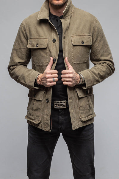 Manto Chinaco Safari Jacket In Moss Grey Mens - Outerwear - Lightweight