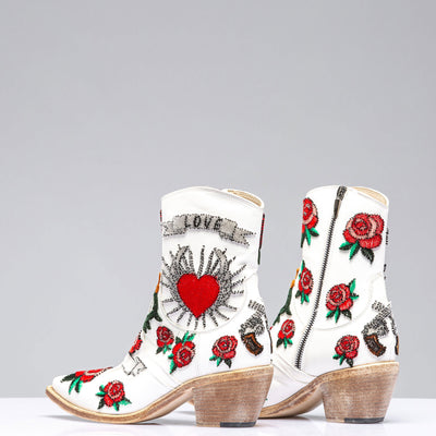 Marco Delli Love Boot In White Ladies - Cowboy Boots